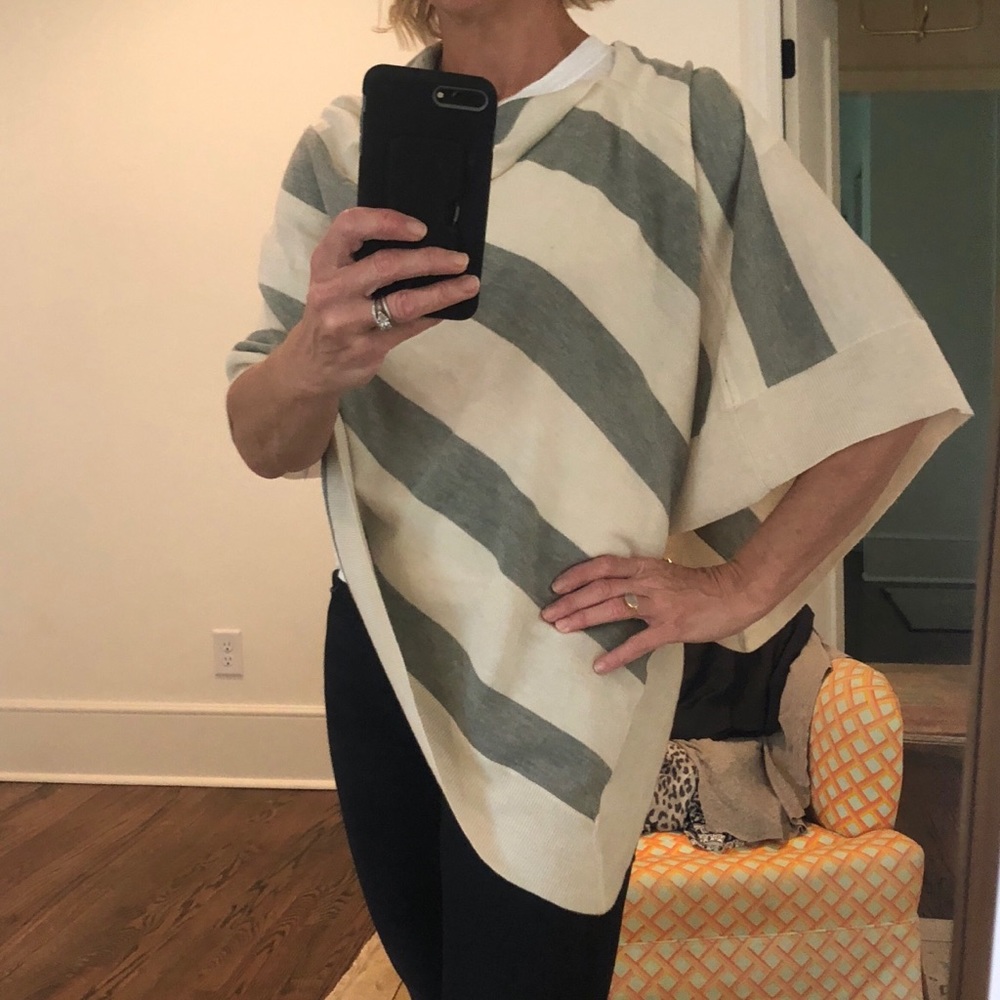 Gray and ivory striped shawl by Kerisma, one/size